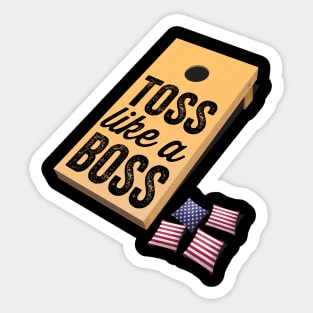 Cornhole Shirt Toss like a Boss Bean Bag Game Funny Cornhole Sticker